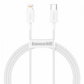 Cablu de date Baseus Superior, Fast Charging, CATLYS-A02, USB-C - Lightning, 1m, White