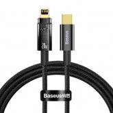 Cablu de date Baseus CATS000001, USB-C - Lightning, 1m, Black