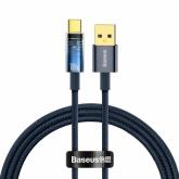 Cablu de date Baseus Explorer, USB male - USB-C male, 1m, Blue