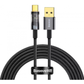Cablu de date Baseus CATS000301, USB male - USB-C male, 2m, Black