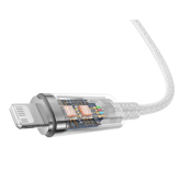 Cablu de date Baseus CATS010202, Lightning male - USB-C male, White
