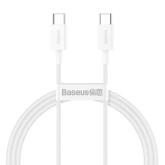 Cablu de date Baseus Superior CATYS-B02 USB-C - USB-C, 1m, White