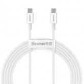 Cablu de date Baseus Superior, Fast Charging, CATYS-C02, USB-C - USB-C, 2m, White
