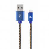 Cablu de date Gembird CC-USB2J-AMCM-1M-BL, USB 2.0 - USB-C, 1m, Blue