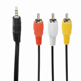 Cablu audio Gembird CCA-4P2R-2M, 1 x 3.5 mm jack male - 3 x RCA male, 2m, Black