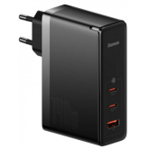 Incarcator retea Baseus GaN5 Pro CCGP100201, 2x USB-C, 1x USB-A, 5A, Black