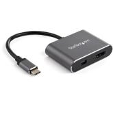 Adaptor Startech CDP2HDMDP, mini Displayport + HDMI + USB-C, Gray