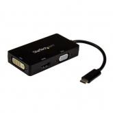 Adaptor Startech CDPVGDVHDBP, HDMI + DVI-I + VGA - USB-C, Black