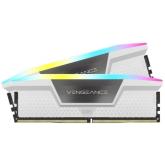 Kit Memorie Corsair Vengeance RGB White Intel XMP 3.0, 32GB, DDR5-6000MHz, CL36 Rev E, Dual Channel