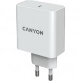 Incarcator retea Canyon CNE-CHA65W01, 1x USB-C, 3A, White