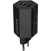 Incarcator retea Canyon Hexagon 65, 1 x USB-A, 2 x USB-C, 20 V, 3.25 A,  65 W, Black