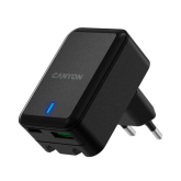 Incarcator retea Canyon H-20T, 1x USB-C, 1x USB, Black