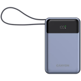 Baterie portabila Canyon OnPower PB-600, 20000 mAh, 1 x USB-A, 1 x USB-C, Dark Grey