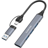 Hub USB Canyon DS-02, 1 x USB-A 3.0, 3 x USB-A 2.0, Grey