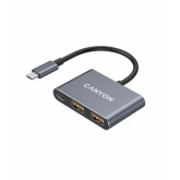 Hub USB Canyon DS-03, 1 x USB-C 3.1, 2 x USB-A 3.1, Dark Grey