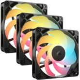 Kit ventilatoare Corsair RS120-R, ARGB LED, 120 mm, Black, 3 bucati