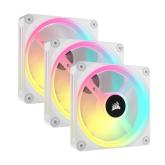 Kit Ventilatoare Corsair iCUE LINK QX120, RGB LED, 120mm, White, 3 bucati