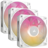 Kit Ventilator Corsair iCUE LINK RX120 Max RGB PWM, RGB LED, 120mm, White, 3 bucati