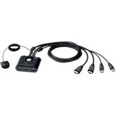 Switch KVM Aten CS22HF-AT, 2 x HDMI + 2 x USB, 1.2 m, Black