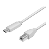 Cablu Logilink CU0161, USB-C male - USB-B male, 2m, White