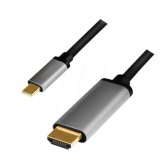 Cablu Logilink CUA0103, USB-C male - HDMI male, 1.8 m, Black