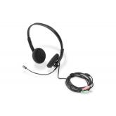 Casti cu microfon Digitus by Assmann, 2 x 3.5mm jack, Black