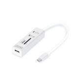 Hub USB Digitus by Assmann DA-70243, 3x USB 2.0, White