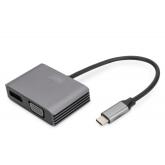 Adaptor Digitus by Assmann DA-70827, USB-C - DisplayPort + VGA, Black