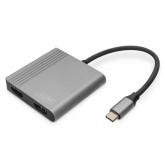 Adaptor Digitus by Assmann DA-70828, USB-C male - 2 x HDMI female, Space Gray