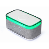 Radio cu ceas Gembird Wireless charging function, White-Light Grey