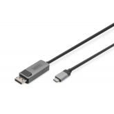 Cablu Digitus by Assmann DB-300334-020-S, USB-C male - DisplayPort male, 2m, Black
