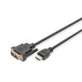 Cablu Digitus by Assmann DB-330300-020-S, DVI-D 18+1 male - HDMI male, 2m, Black