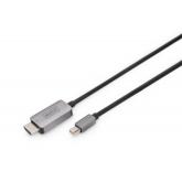 Cablu Digitus by Assmann DB-340109-010-S, Mini DisplayPort male - HDMI male, 1m, Black