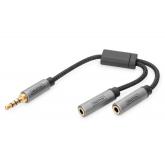 Adaptor Digitus by Assmann DB-510320-002-S, 3.5mm jack male - 3.5mm jack female, Black