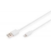 Cablu Digitus by Assmann DB-600106-010-W, USB-A - Lightning, 1m, White