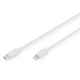 Cablu de date Digitus by Assmann DB-600109-010-W, USB-C male - Lightning male, 1m, White