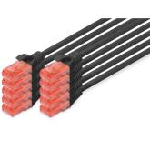 Patch Cord Digitus by Assmann DK-1617-005-BL-10, U/UTP, Cat. 6, 0.5m, Black, 10 bucati