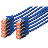 Patch Cord Digitus by Assmann DK-1644-0025-B-10, S/FTP, Cat6, 0.25m, Blue, 10 bucati