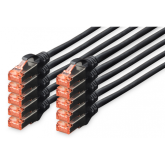 Patch Cord Digitus by Assmann DK-1644-0025-BL-10, S/FTP, Cat6, 0.25m, Black, 10 bucati
