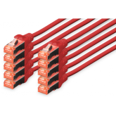 Patch Cord Digitus by Assmann DK-1644-0025-R-10, S/FTP, Cat6, 0.25m, Red, 10 bucati