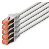 Patch Cord Digitus by Assmann DK-1644-100-5, S/FTP, Cat6, 10m, Grey, 5 bucati