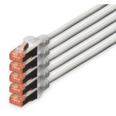 Patch Cord Digitus by Assmann DK-1644-150-5, S/FTP, Cat6, 15m, Grey, 5 bucati