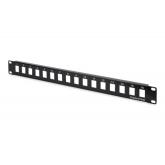 Patch Panel Digitus by Assmann DN-91400, 19inch, 1U, 16 porturi, Keystone, Black