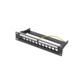 Patch Panel Digitus by Assman DN-91420, 10inch, 1U, 12 porturi, Keystone, Black
