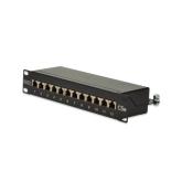 Patch Panel Digitus by Assmann DN-91512S, 10inch, 1U, 12 porturi, Cat5e, STP, Black