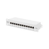 Patch Panel Digitus by Assmann DN-91512S-G, 10inch, 1U, 12 porturi, Cat5e, STP, Light Grey