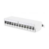 Patch Panel Digitus by Assmann DN-93706, 10inch, 1U, 12 porturi, Keystone, White
