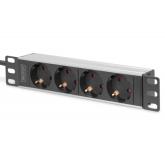 PDU Digitus by Assmann DN-95418, 4x Schuko, 2m, Black-Grey