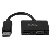 Adaptor Startech DP2HDVGA, DisplayPort - HDMI + VGA, Black