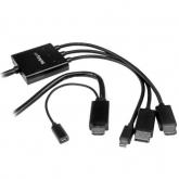 Cablu Startech DPMDPHD2HD, HDMI + Displayport + microUSB-B - HDMI + mini Displayport, 1.8m, Black